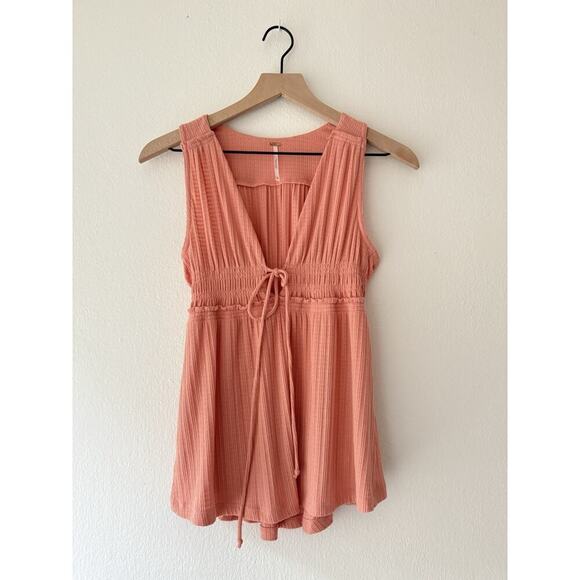 Free People Women's Beach Bound Tank Top Orange Pink Sand Boho Feminine Size XS - Picture 2 of 9